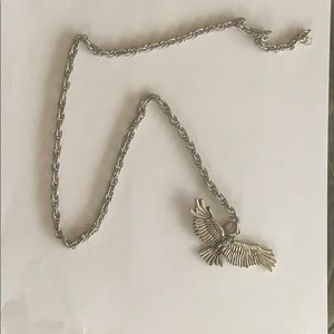 Silver eagle chain necklace